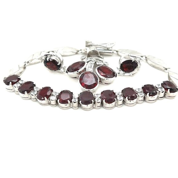 Silver Garnet Set - Picture 2 of 6